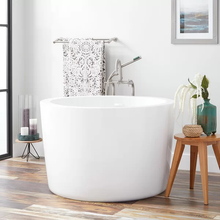 Load image into Gallery viewer, Siglo 41" x 41" Freestanding Soaking Acrylic Bathtub with Integrated Seat